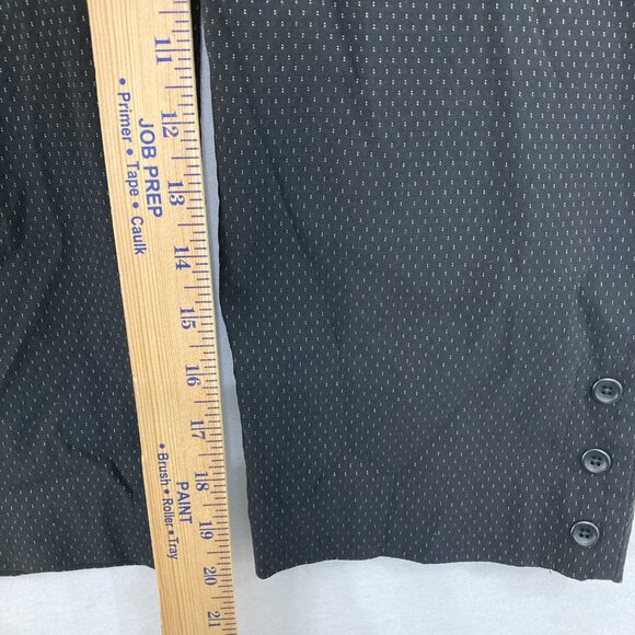 Chico's size Large/2 Stretch Micro Polka Dot Button Accent Pull-on Crop Pants - Picture 8 of 10